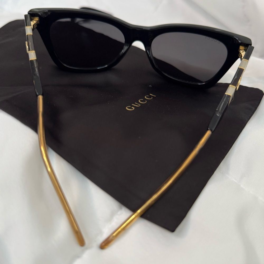 Gucci Black&Gold Mother of Pearl Sunglasses Retro